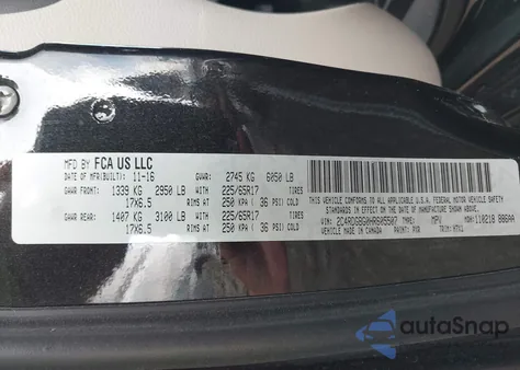 2017 Dodge Grand Caravan Se из США, поврежденный, VIN 2C4RDGBG0HR605507